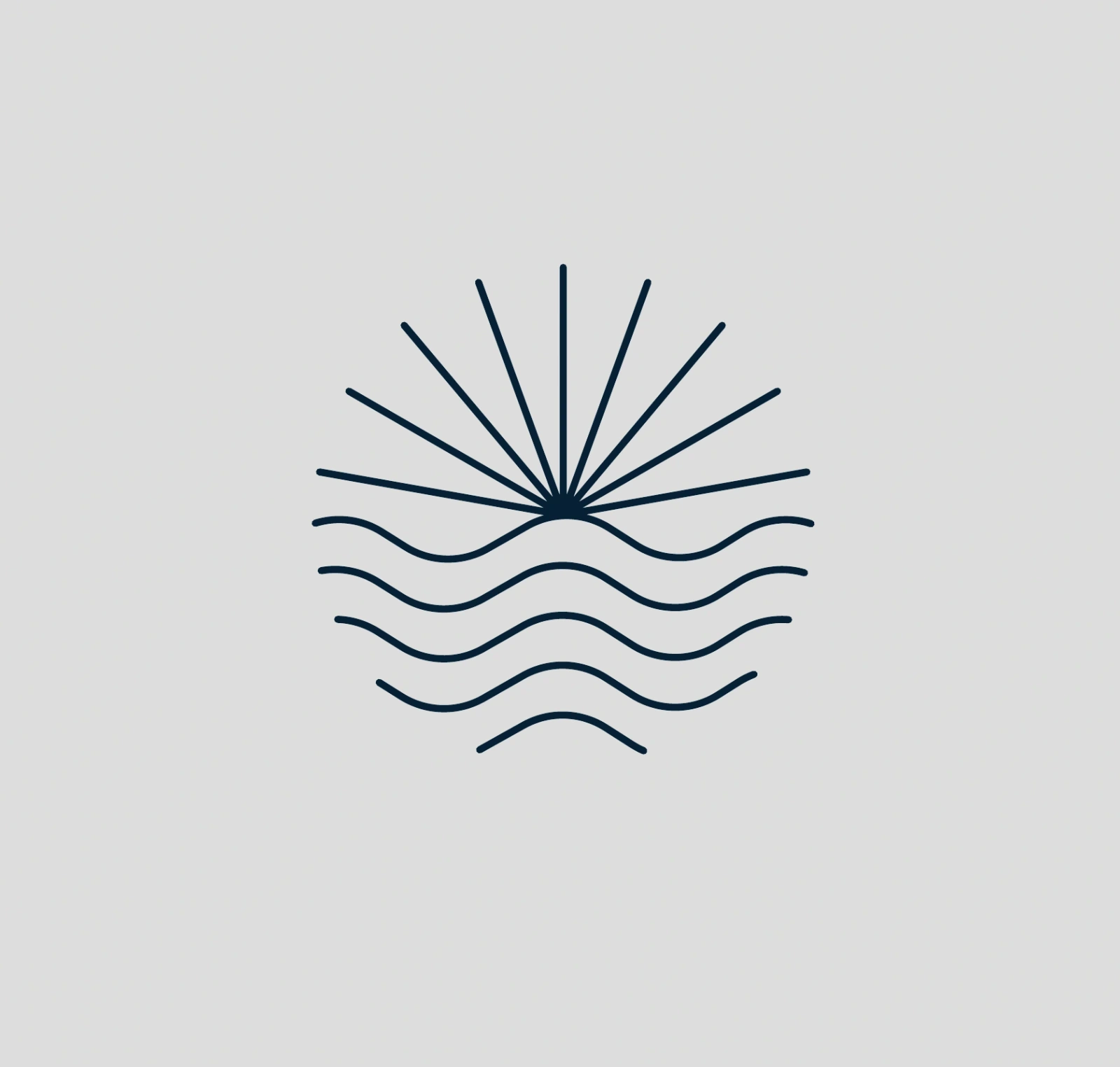 Infinite Jest symbol combining radiating sunlight and wavy water lines