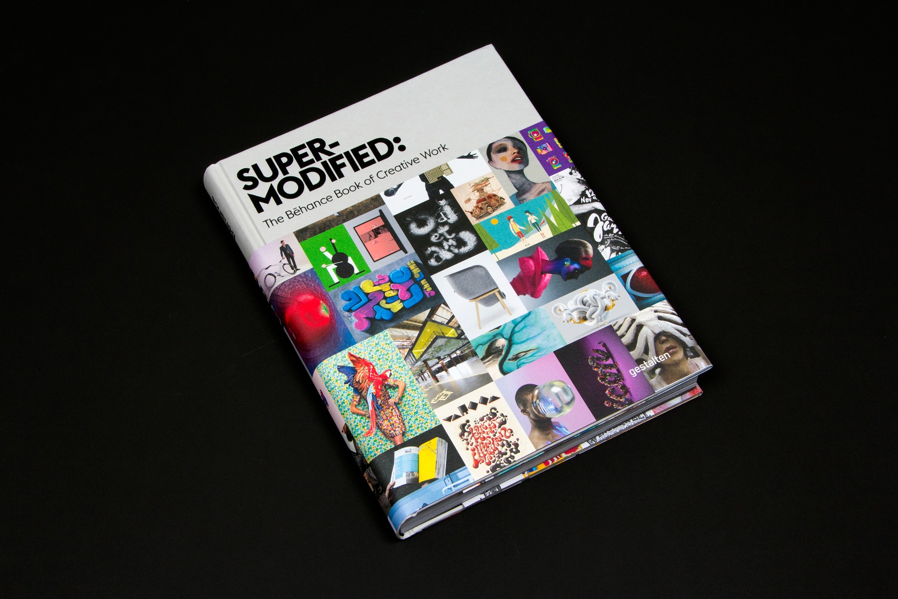 Super-Modified book cover featuring a grid of creative work from Behance